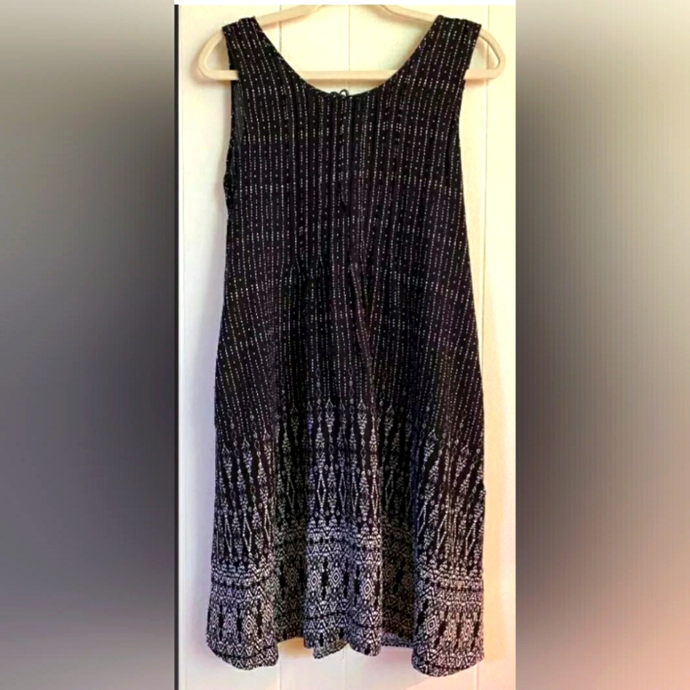 Sonoma Black/white geometric Sundress Sz S